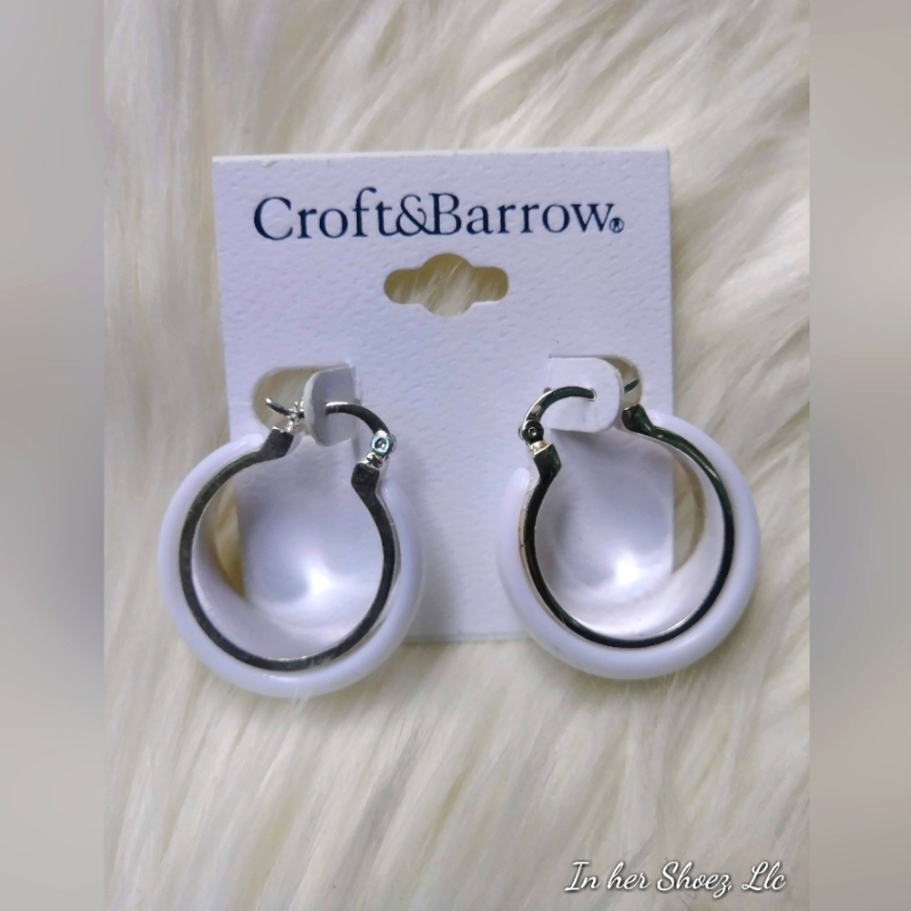 White and silver Earrings